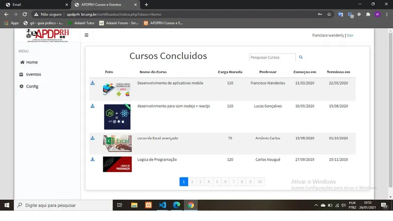Site APDPRH Certificados